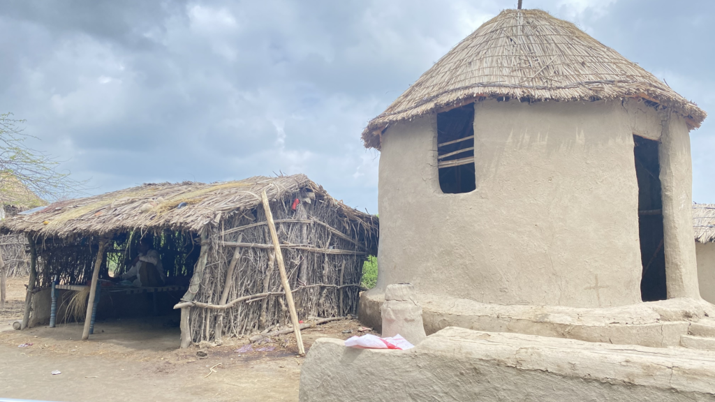 Two homes in Pakistan built with different materials.